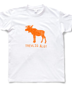 White T-shirt Man – Moose design orange