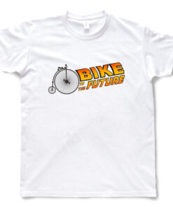 White T-shirt Man – Bike to the future design