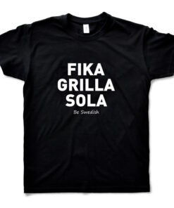 Black T-shirt Man – Fika Grilla Sola design