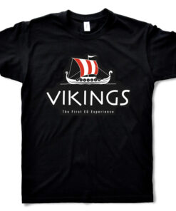 Black T-shirt Man – Drakkar Viking ship design