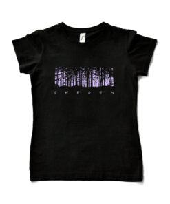 Black T-shirt Woman – Typical swedish forest design