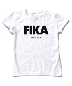 white woman black fika t-shirt