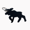 Key ring leather black moose