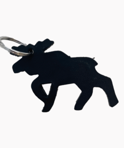 Key ring leather black moose
