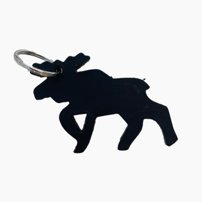 Key ring leather black moose