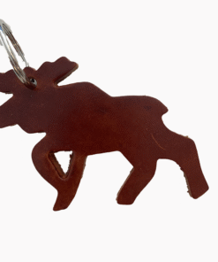 Key ring leather brown moose